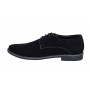 Pantofi barbati, casual, din piele naturala intoarsa, negru, VELN